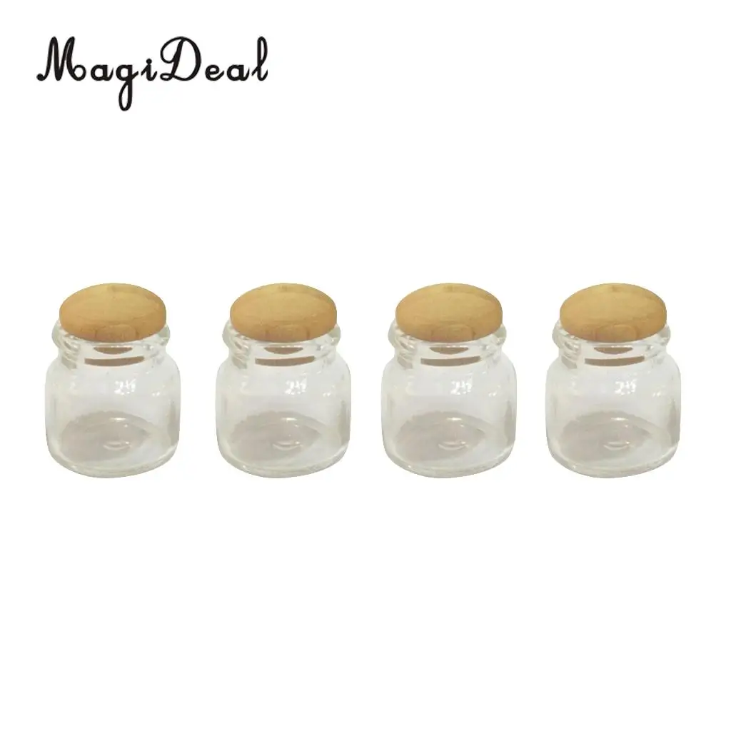 MagiDeal 4Pcs/Pack 1:12 Scale Dollhouse Miniature Candy Bar Food Jar for Dolls House Bedroom Living Room Kitchen Decoration 