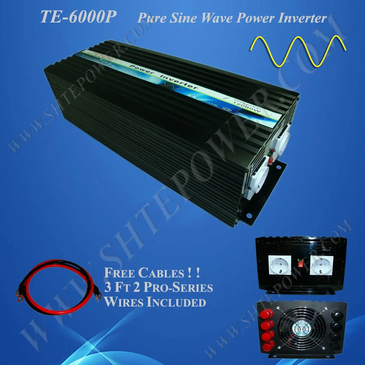 

6000W 48VDC to 240V/230V/220V/120V/110V/100VAC Pure Sine Wave Solar/Home Inverter