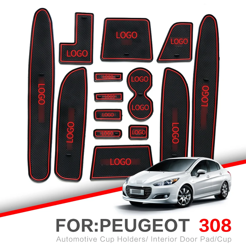 

Gate slot pad For Peugeot 307 308 508 2011 - 2018 307SW 307CC T9 508sw 508RXH Interior Door Pad Car Cup Holders Non-slip mats