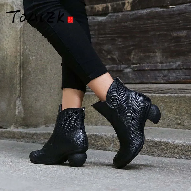

Shoes Women Winter Boots Handmade Ankle Boots Flat Boots Genuine Leather Footwear Women Shoes Plus Size Warm Boots
