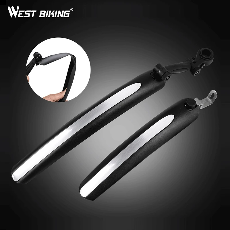 WEST BIKING 700c Road Bicycle Wings Front Rear Mudguard Plastic Bicycle Fender Mud Guards Set Wings For Bicycle Accessories