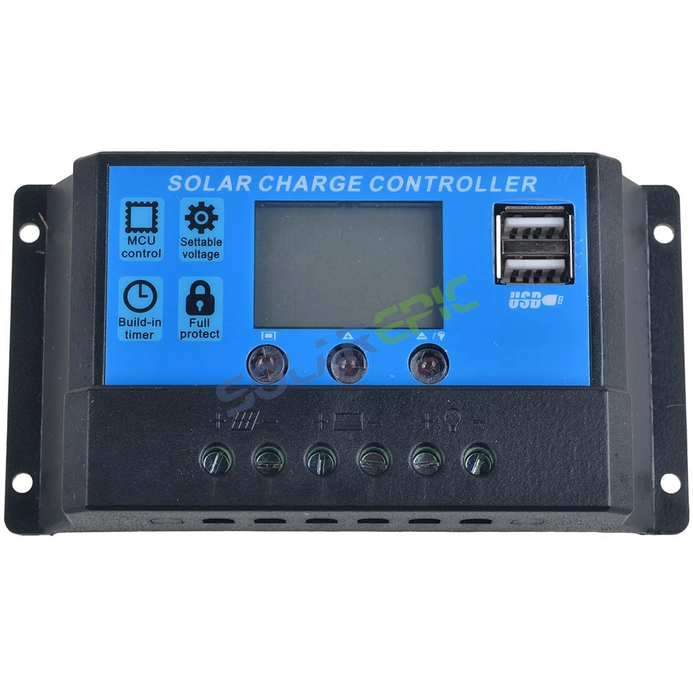 

PWM 20A Solar Charge Controller 12V/24VDC AUTO Battery Regulator LCD Display Charger USB 5V 2A Output