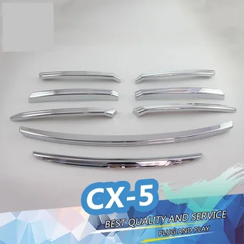 

FIT FOR 2015 2016 MAZDA CX-5 CX5 CHROME FRONT MESH GRILLE GRILL BUMPER COVER TRIM INSERT BONNET GARNISH MOLDING GUARD PROTECTOR