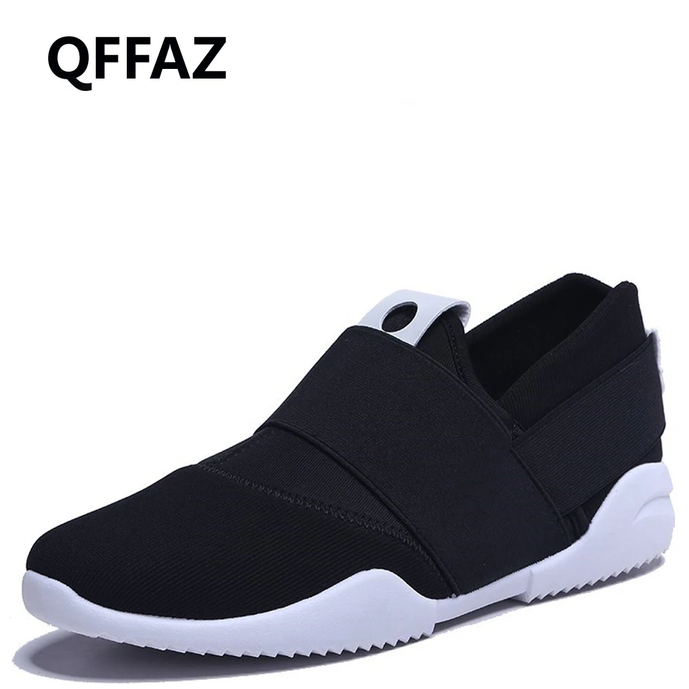 QFFAZ Новые Модные дышащие летние мужские туфли на плоской подошве легкие