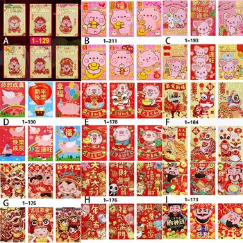 

6pcs/Set Tradition Hongbao New Year Red Lucky Money Bag Chinese Red Animal Envelope Fill In MoneyEnvelope Gift Child Red Pocket