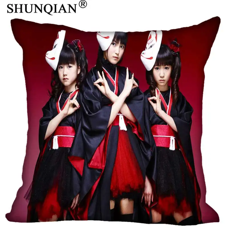 

Nice Babymetal Pillowcase Satin Fabric Pillow Cover Square Zipper Pillow Cases Home Office Wedding Decorative Friend Gift