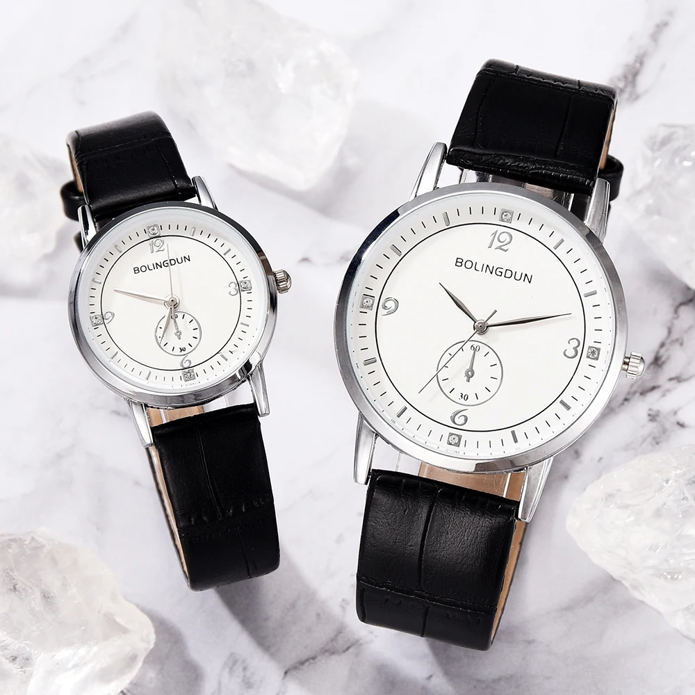 2 шт. набор пара часов простой кожаный браслет наручные часы для женщин модные часы для мужчин сплав аналоговые кварцевые часы Relogio Masculino