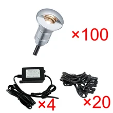 DHL* IP65 Алюминий 0,6 W патио светодиодный подземный свет открытый Lihgting СВЕТОДИОДНЫЙ торшер: 100 шт. со светодиодом водителя и кабели