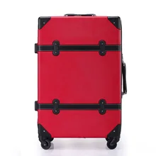 Wholesale!Women korea fashion retro travel luggage suitcase sets on universal wheels,14 20 24 28inch female leather luggage sets