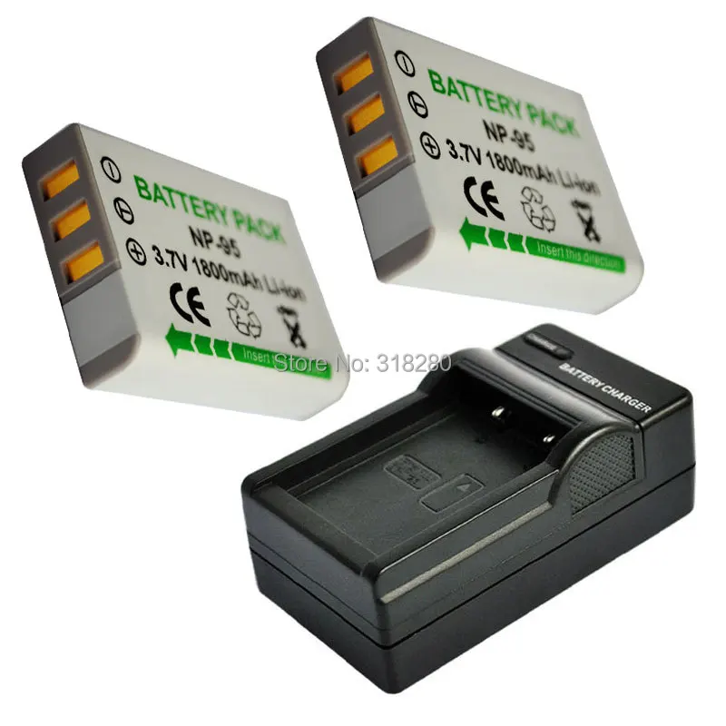 Camera Li-ion 2x Battery +Charger For Fujifilm NP95 NP-95 X-S1 X100S X100 REAL 3D W1 F30 F31FD | Электроника