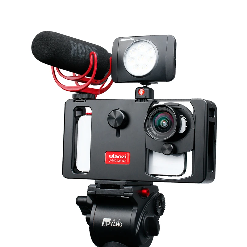 

Ulanzi U-Rig Metal Handheld Smartphone Video Rig Vlog Setup Handle Grip Stabilizer w Phone Lens for iPhone Huawei Videomakers