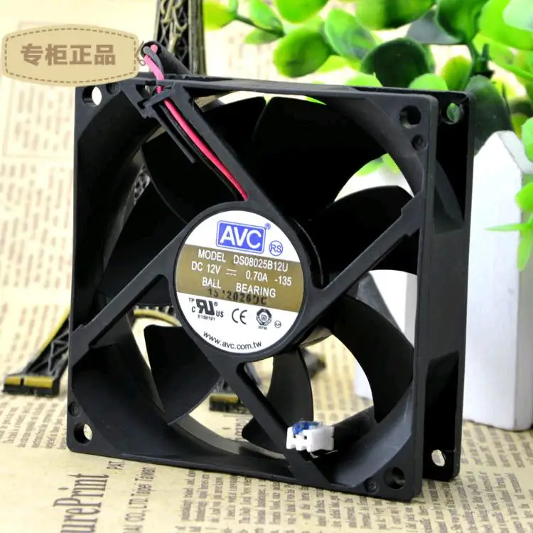 DS08025B12U 8CM 8025 12V 0.70A 2-проводной Вентилятор охлаждения с двумя шарикоподшипниками |