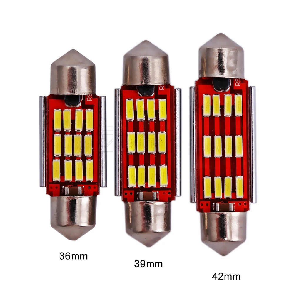 400 шт. светодиодный купол с фестонами 4014 smd 12 Светодиодный нет полярности Canbus c5w 36 мм 39 мм 42 мм фестон светодиодный светильник для Европейская номерная табличка свет