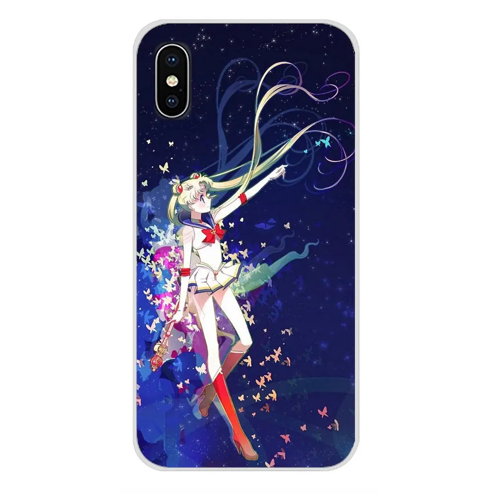 Силиконовый чехол для телефона Samsung Galaxy S4 S5 MINI S6 S7 edge S8 S9 S10 Plus Note 3 4 5 8 9 Cute Sailor Moon
