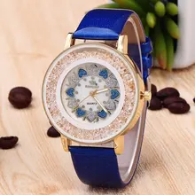 2017 New Fashion Quicksand Crystal Ball Luxury Brand Watch Women Diamond Leather Watches RINNADY Montre Femme Marque De Luxe