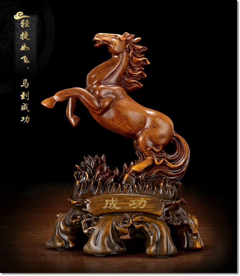 

TOP COOL -2019 business office Ornament efficacious Success FENG SHUI Talisman Protection Inviting money HORSE ART Sculpture