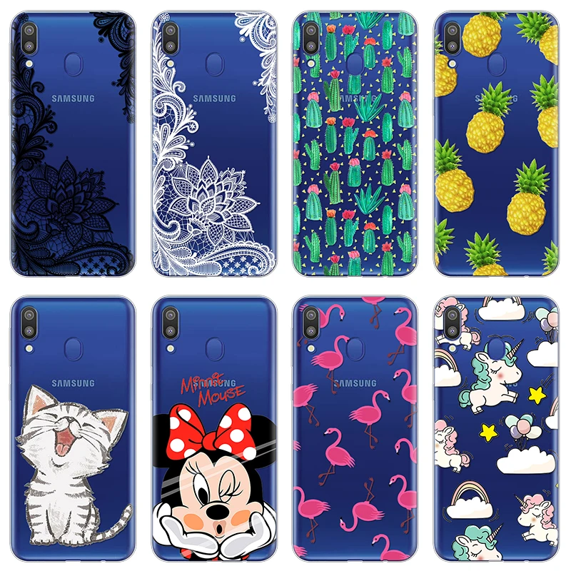 

Cartoon Minnie Flamingo Cat Soft TPU Coque Case for Samsung Galaxy M20 Case 6.3" Fundas For Samsung M205F Back Cover Case Bags