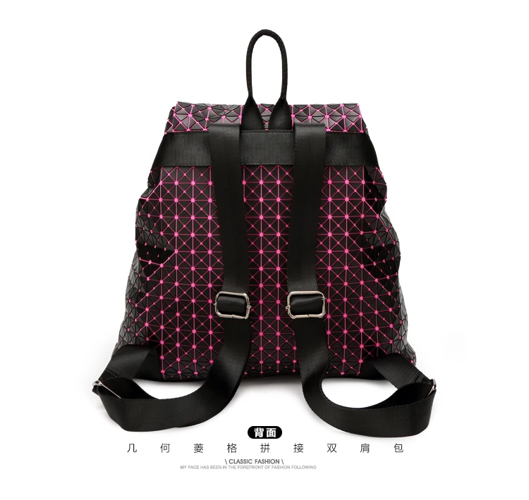 Lasen bag 2017 BaoBao Silica gel backpack female Fashion Girl Daily backpack Geometry Package Sequins Folding Travel Bags (25)