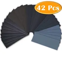 42Pc Sortimento Lixa Seca Molhada 120 A 3000 Grit Lixar Folhas De Papel Abrasivo Para O Setor Automotivo 23*9 centímetros De Acabamento de Móveis de Madeira