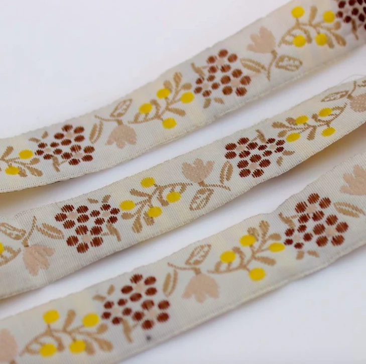 

embroidery ethnic jacquard webbing woven tape lace ribbon trim 2cm tribal boho DIY garment bag gift accessory floral zakka miao