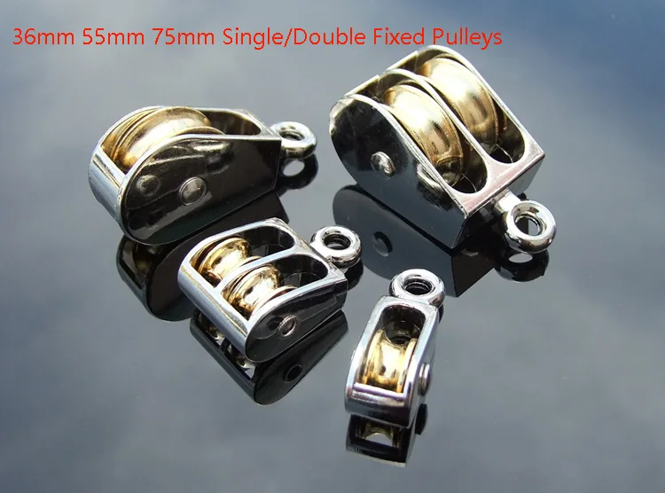 

1pcs/lot 36mm 52mm Metal sheave Single/Double Hook Pulley Alloy Pulleys Fixed Pulleys Miniature Zinc For DIY