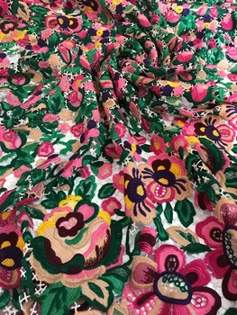 

embroiderd lace fabric Jolin-11.1512 with sequins beautiful Nigerian sequins lace fabric for party dress