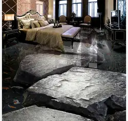Украшение дома Карп камень гостиной пол в ванной комнате 3D ПВХ обои 3d водонепроницаемый настенные фрески