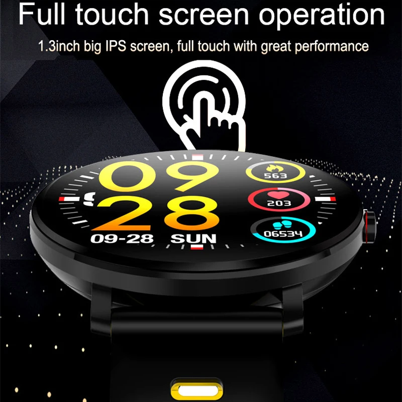 Смарт часы 1 3 дюймов Full Touch 2 5 D дисплей экран умный Браслет HeartRate монитор наручные