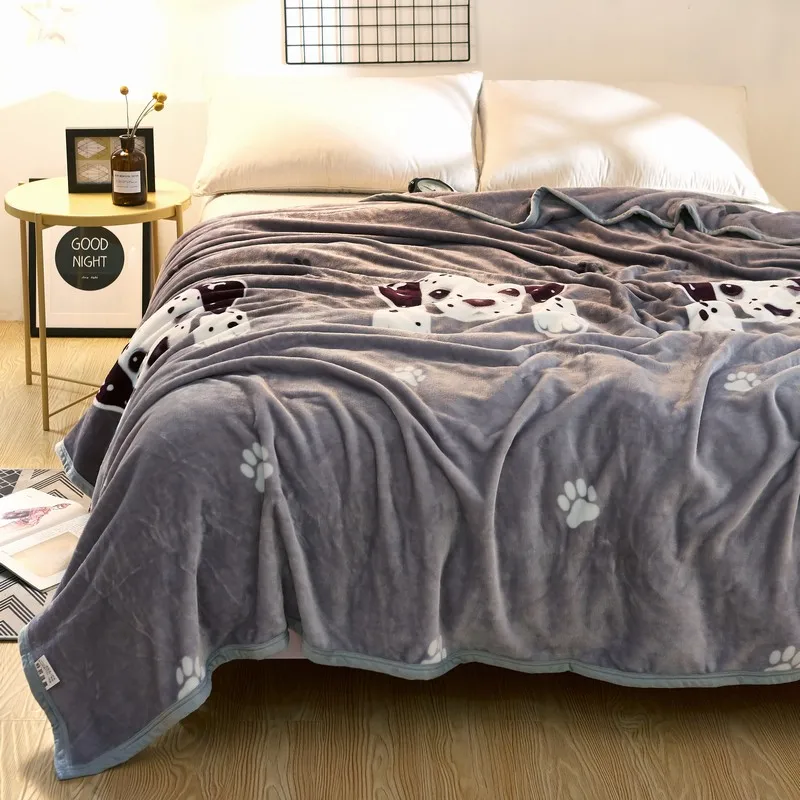 Cute Dog Pattern Printed Blanket for Kids Bedding Velvet ...