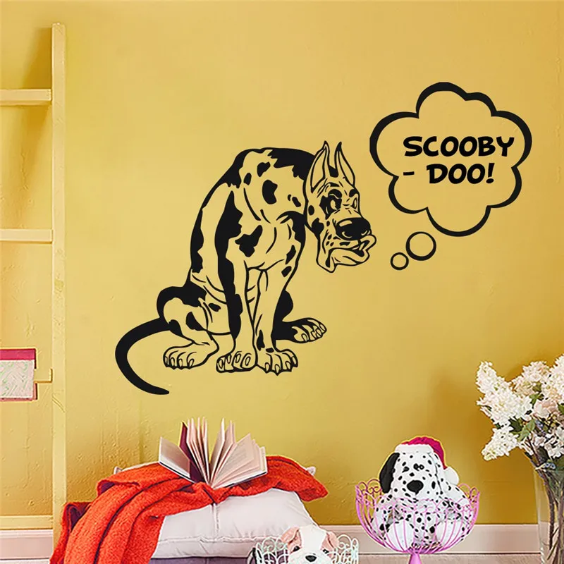New Arrivng Scooby Doo Quotes Wall Murals With Funny Pet Dog Pattern