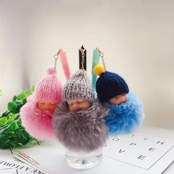 

3 Pcs/set Cartoon Sleeping Baby Plush Ball Pendant Gel Pens Students Office Stationery Hair Ball Doll Signature Pens Gift