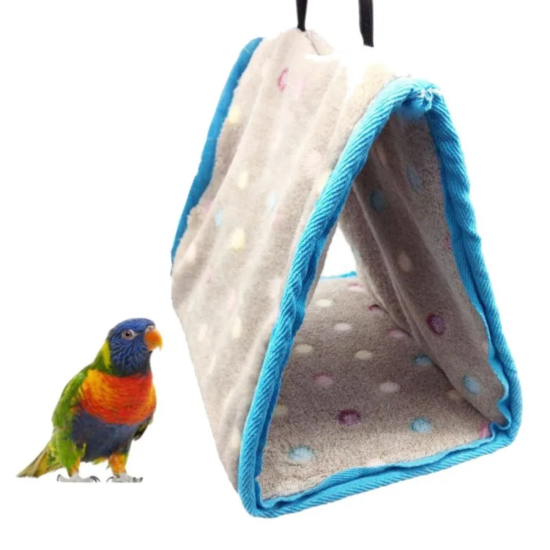 

Winter Warm Canary Hut Nest Parrot Bird Hamster Hammock Hanging Cave Plush Tent Bed Bunk Parrot With Buckles 16*10*12cm