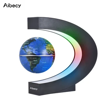 

Aibecy Creative 3 Inch C Shaped Magnetic Levitation Floating World Map Globe for Office Desk Decoration Educational Equipment