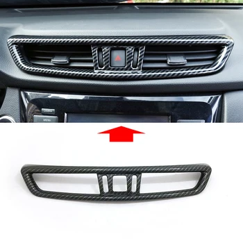 

ABS Carbon fiber For Nissan Qashqai j11 2015 2016 2017 2018 Middle Air Conditioning AC Outlet Vent Cover Trim car styling 1pcs