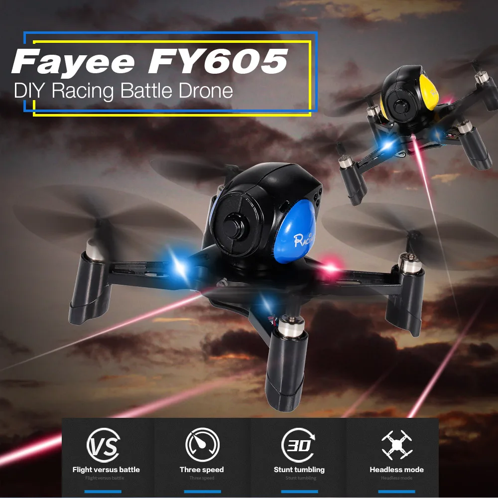 

Battle RC Drone FY605 mini Drone Quadcopter DIY RC Helicopter Racing dron HD Camera Air Combat One Key Home VS JJRC H36 toy gift