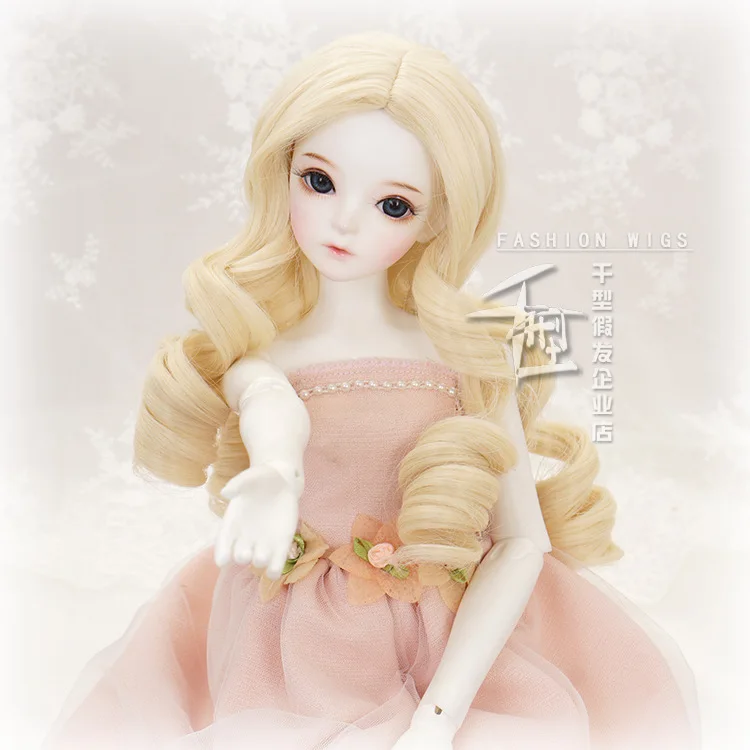 Золотой 8 "Принцесса кудрявая волна BJD кукла мех парик для 1/3 DD SD MSD MDD YOSD кукла коричневый мех парик волос Косплей Костюм DIY аксессуар