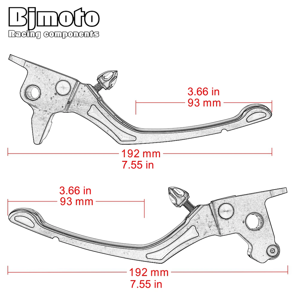 BJMOTO CNC Adjustable Motorcycle Brake Clutch Levers For Harley Touring Models-later Motocross with hydraulic Clutch