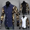 Camisa de estilo veraniego para hombre, camisa a la moda de almazuela de rayas, manga larga, ajustada, de marca, novedad de 2015 ► Foto 3/6