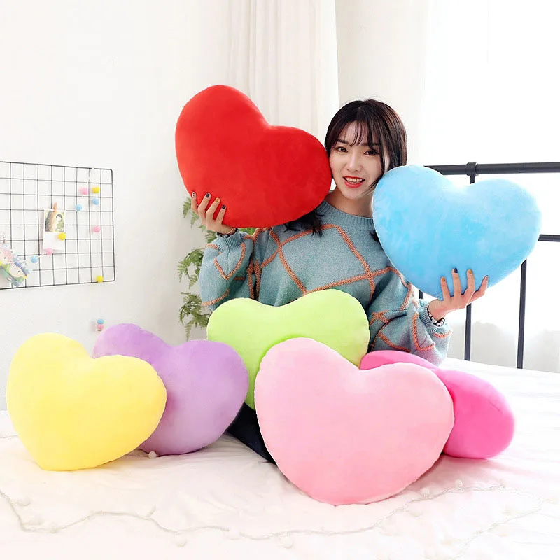 

20X30cm Cute Heart Baby Pillow Plush Toys Solid Color Pillow Baby Room Decor Kids Baby Girl Cushion Plush Soft Toys Speelgoed