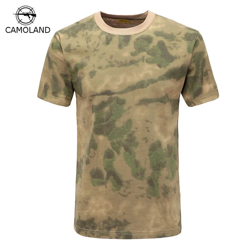 

2019 New 100% Cotton Tactical Military Camouflage T Shirt Men Breathable Quick Dry US Army Combat T-Shirt Outwear T-shirt Male