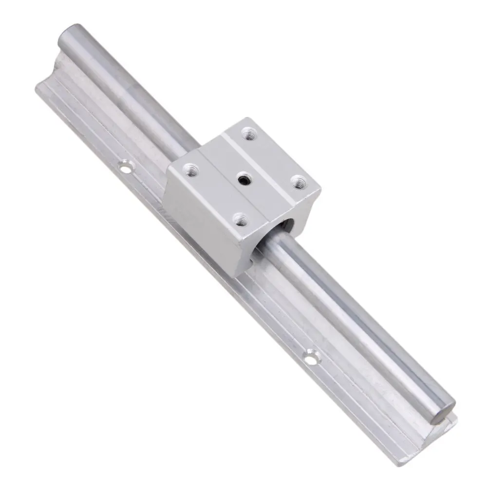 Silver Open Roller Bearing Slide Block & L200mm SBR12 Linear Bearing