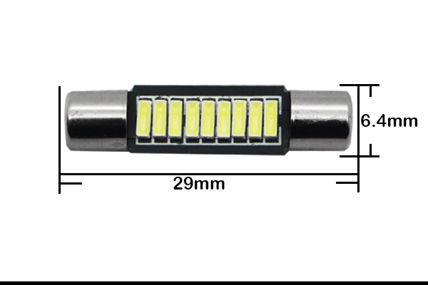 10 шт. Ксеноновые белые 12 В 9-SMD 29 мм 6614 светодиодный Сменные лампы для автомобиля SUV для солнцезащитного козырька грузовика флипы подсветка косметического зеркала красный синий