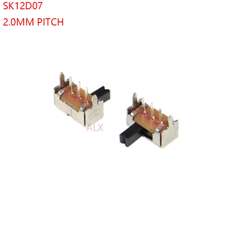 Прямоугольный переключатель SK12d07 G4 20 шт. 3-контактный 1P2T ручка с высоким шагом 4 мм