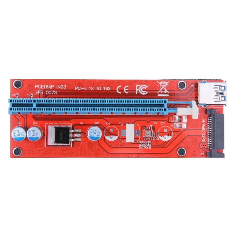 60cm 007S PCI-E 0.6m PCI-E PCI Express 1x To 16x Riser Card usb3.0 Cable SATA Power Cable PCIE Riser 007 for Bitcoin Mining BTC