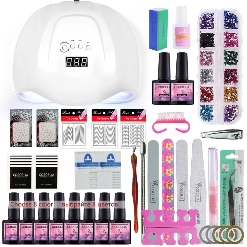 Manicure Set Nail Gel Polish Set Kit For Manicure Gel Varnish Nail Art Sets 54W UV Lamp Nail Dryer Tools For Manicure Tools kit