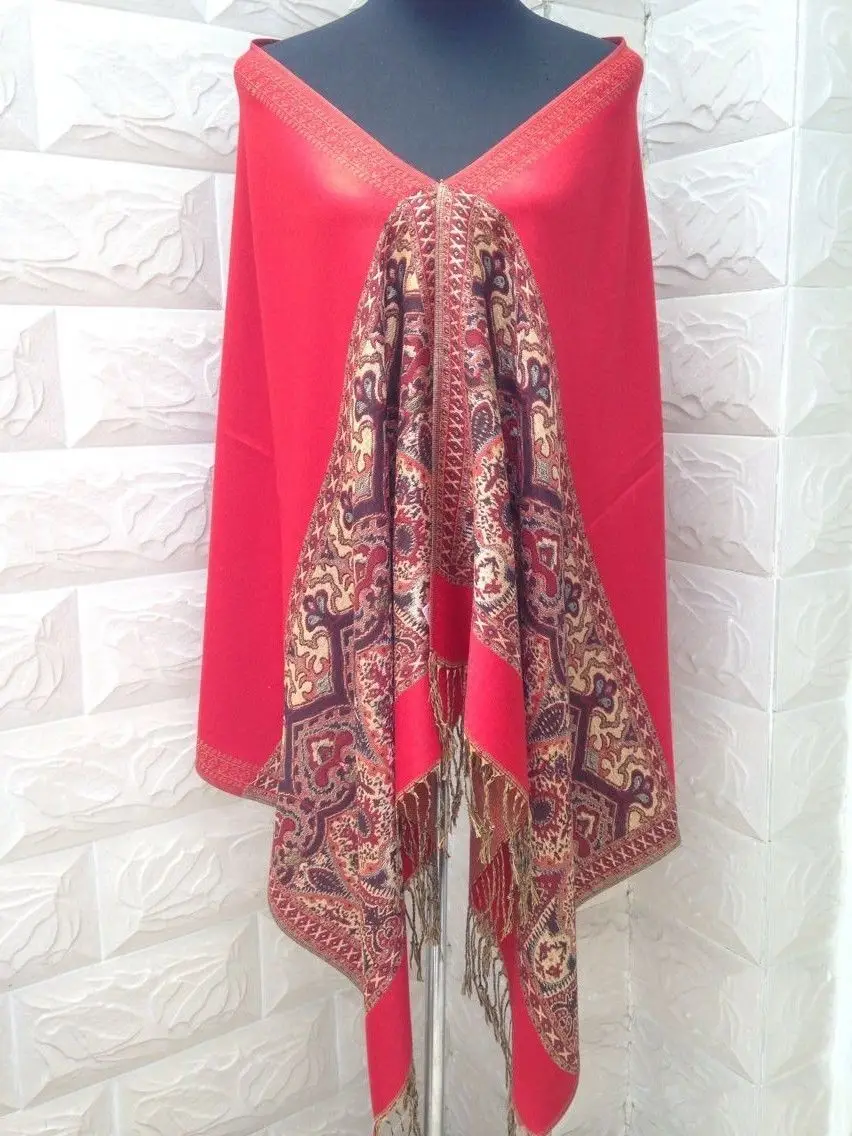 

Free shipping Hot! New Champagne Pashmina 100% Cashmere Women's Scarves Paisley Stole Shawl Wrap Scarf red
