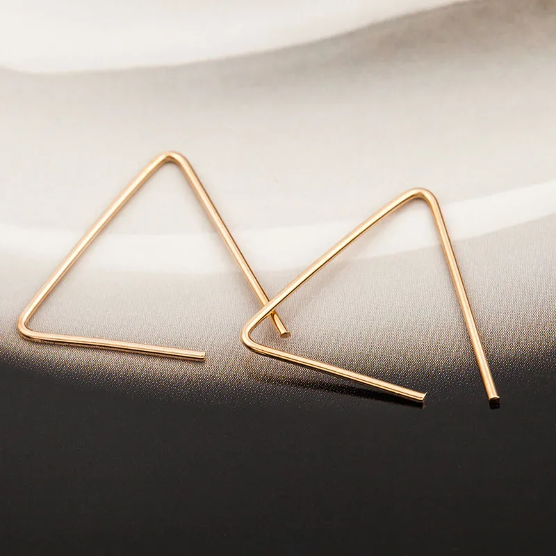 

RE Punk Design Triangle Geometric Open Stud Earrings Women Fashion Minimalist Party Jewelry pendientes brincos J35
