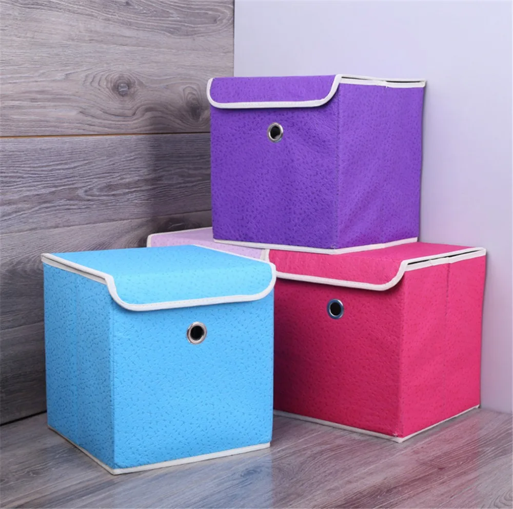 

Non-woven fabric Llip-open Underwear Organizer Pure Color Grooved Box Sock Panties Clothing Storage Collapsible Closet Organizer