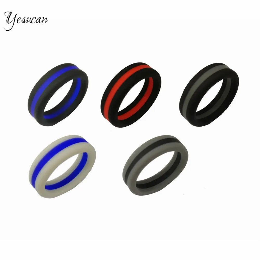

Yesucan Couple Ring Colorful Three Layer Silicone Ring Environmental Men Wedding Party Creative Jewelry Accessories Top Fashion
