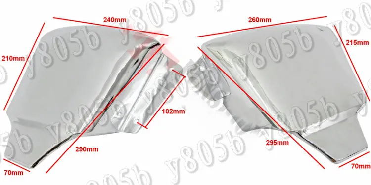 

Motorcycle Chrome Metal Battery Side Cover For HONDA Steed VLX400 VLX 600